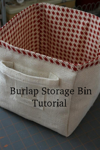 burlap storage bin tutorial