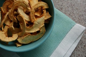 bowl of dried apple slices