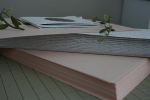 stacks of cut paper
