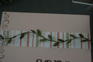 paper with olive leaves ribbon