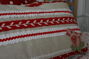 ribbon embellished pillow