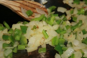 sauteed onion and green pepper