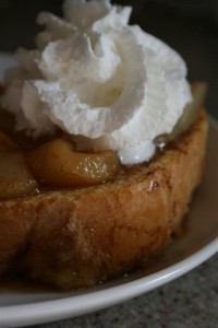pear french toast with whipped cream