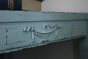 antique blue table