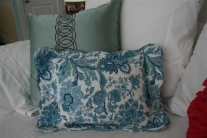 blue placemat pillow