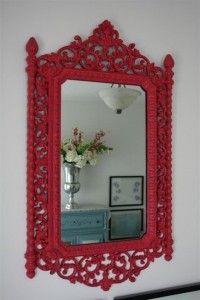 vintage mirror pink