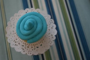 blue frosted cupcake