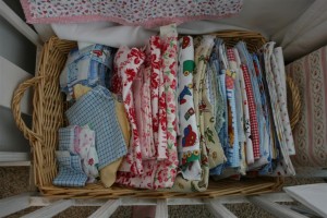 basket of fabric scraps