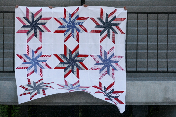 Anthem quilt - red, white and blue vintage-inspired star quilt