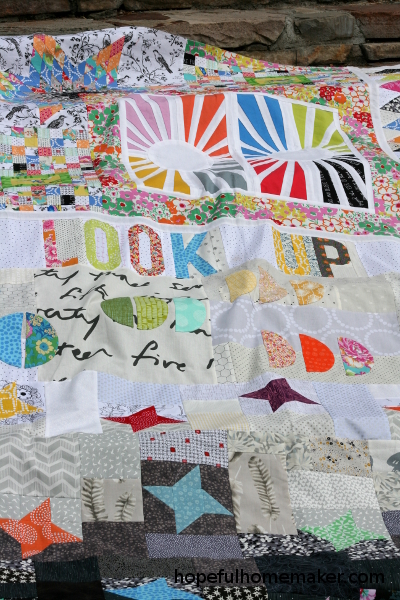 look up, traveling quilt about light at hopefulhomemaker.com