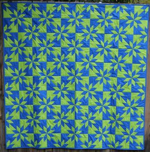 blue and green hunter's star quilt