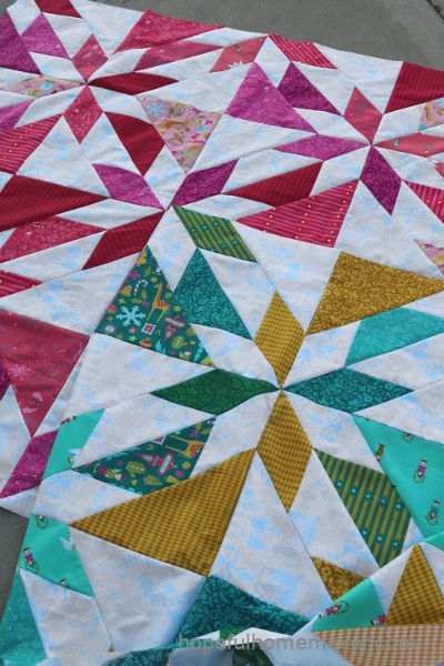 Holiday Giant Hunter's Star quilt tops - Hopeful Homemaker