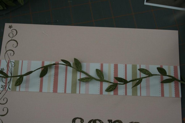 paper with olive leaves ribbon