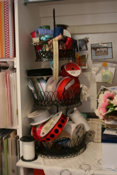 3 tier basket of ribbons