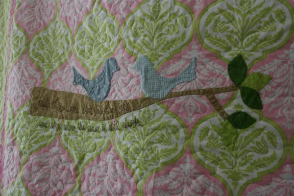 applique birds on branch