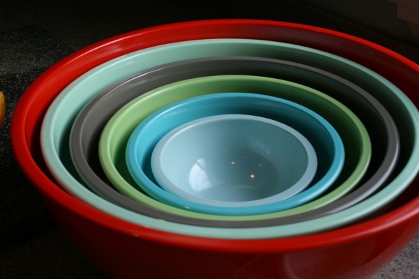 six bowls multi-colored