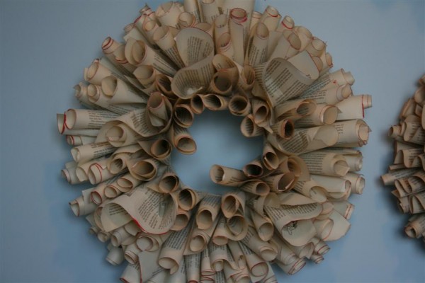 book page wreath