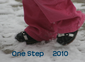 baby feet walking in snow
