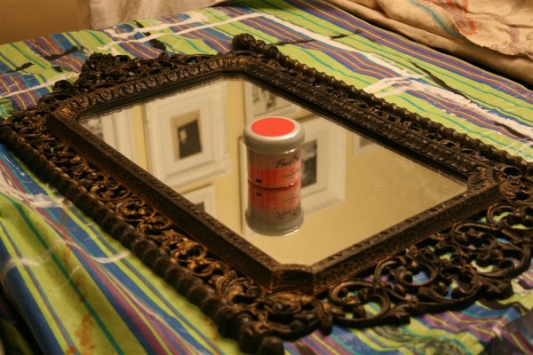 vintage mirror:  before