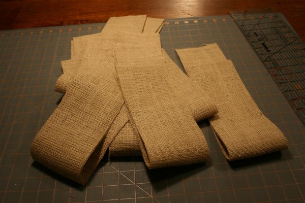 strips of burlap