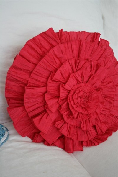 pink ruffle pillow