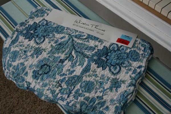 blue placemats