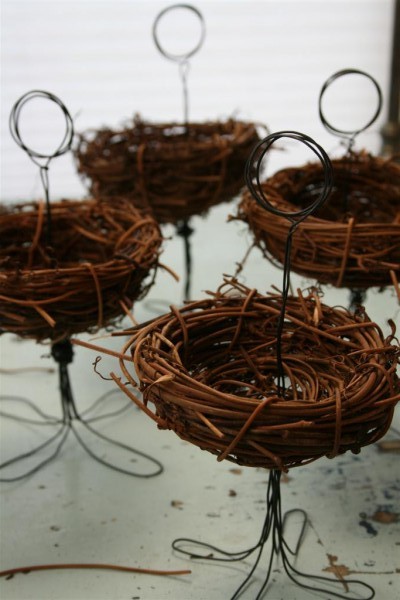 bird nest place card holders