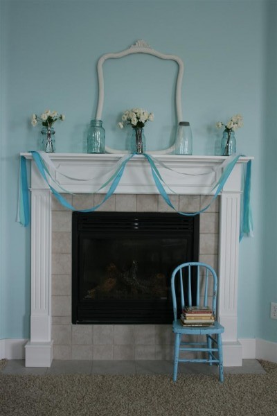 mantel with vintage jars